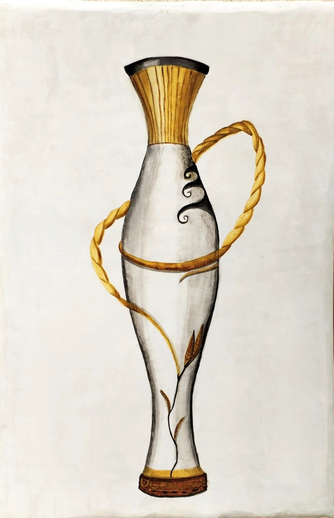 Fresque affresco sur panneau, 60×90 cm — Vase étrusque, 2024