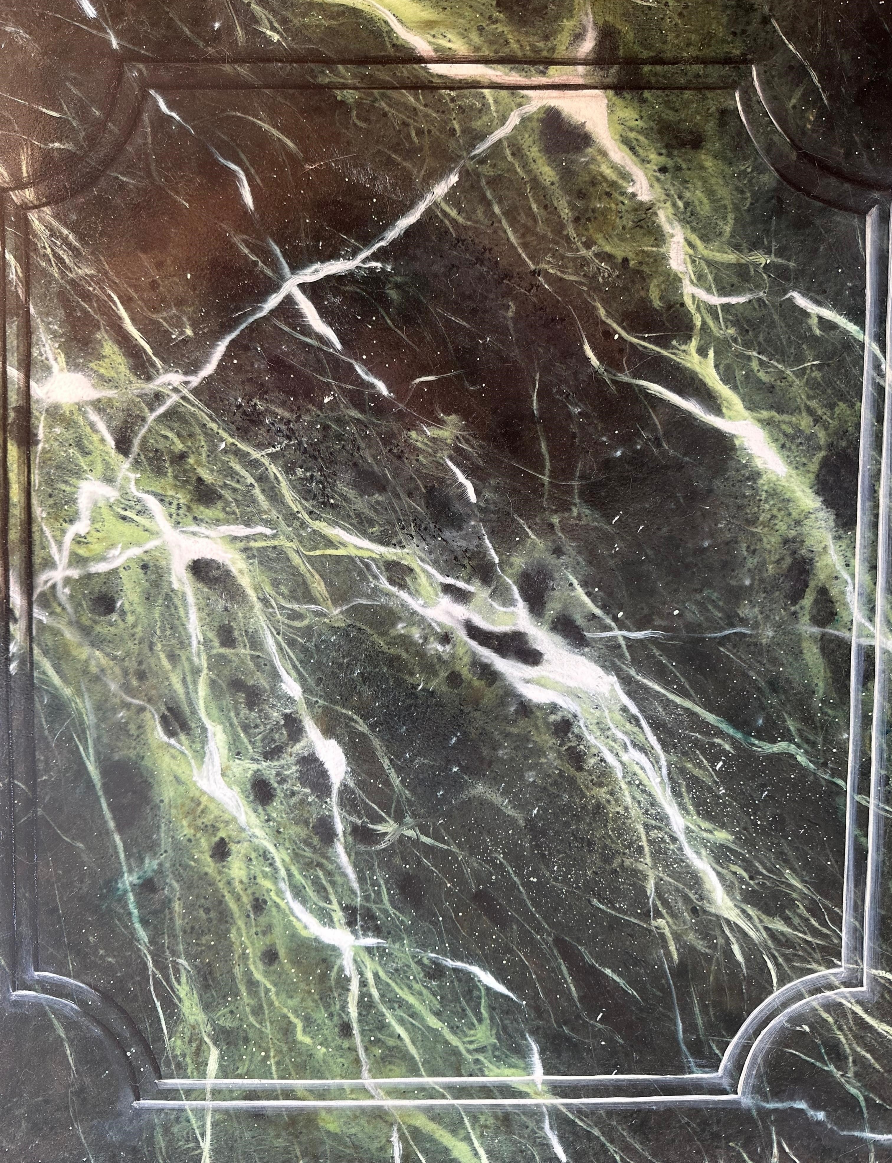 Imitation marbre Vert de mer, panneau, 2024 — Huile